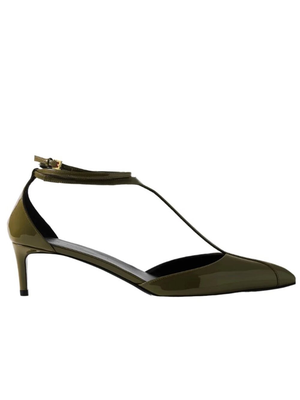 KHAITE Olive Mia Patent Leather Pointed-Ankle Tie Kitten Heels Size 41.5